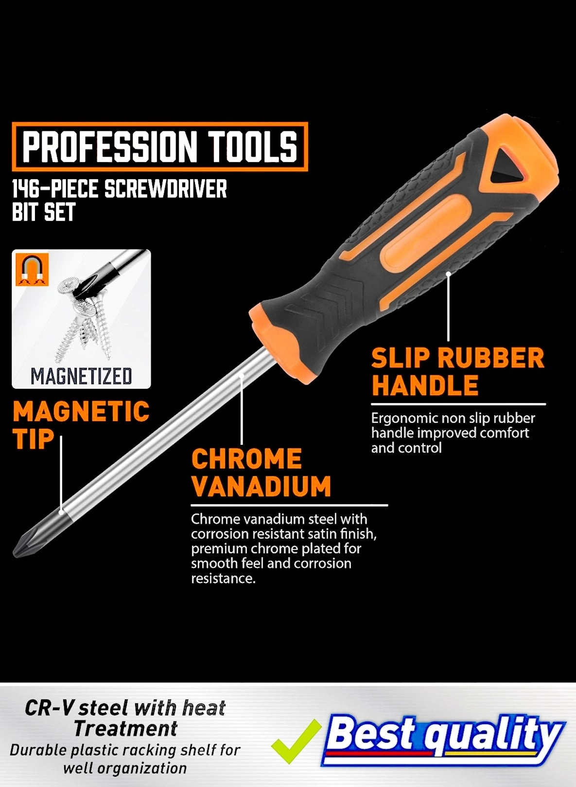 Magnetic Screwdriver Set - 146-piece