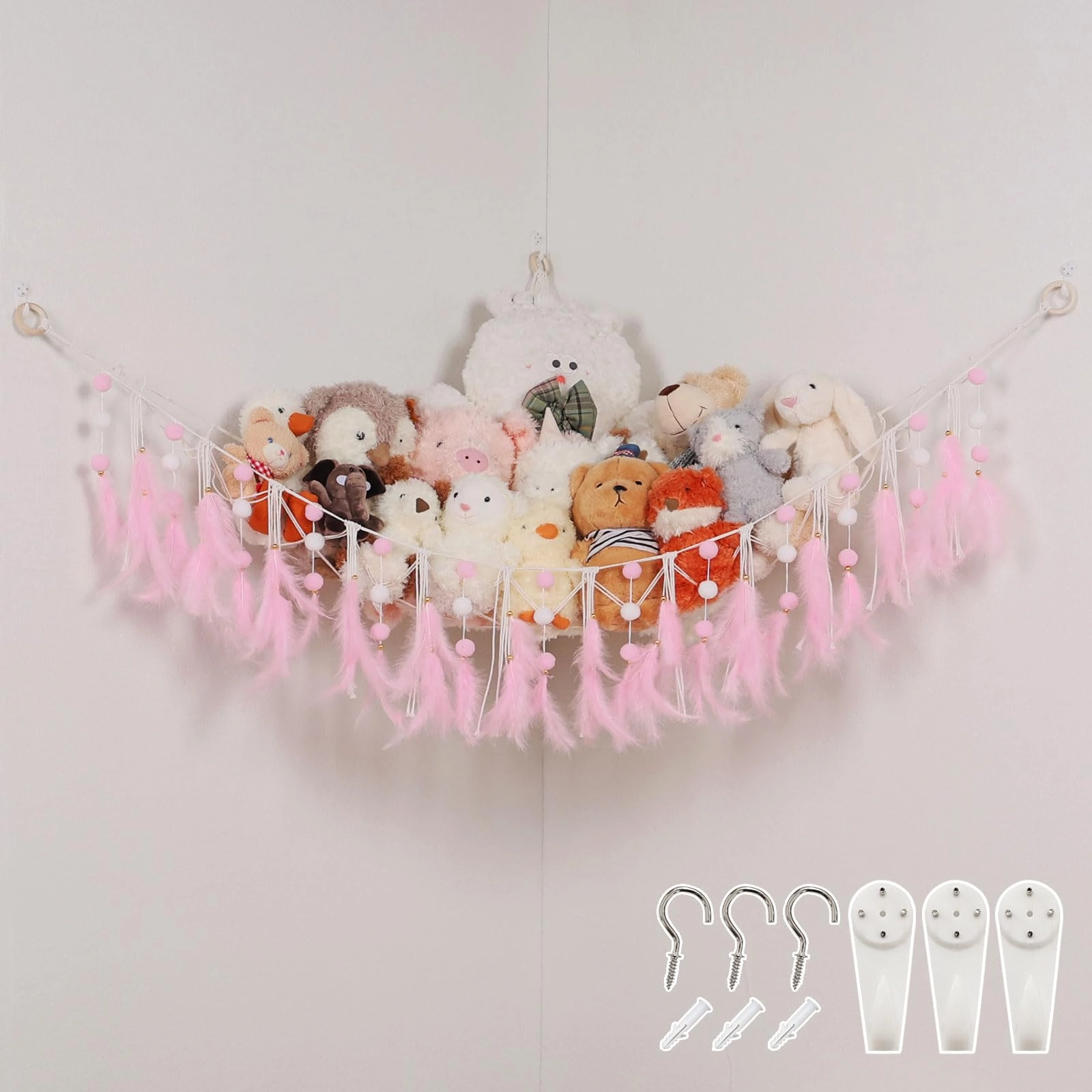 Pretty Jolly Stuffed Animal Hammock - 110cm * 110cm *143cm Purple
