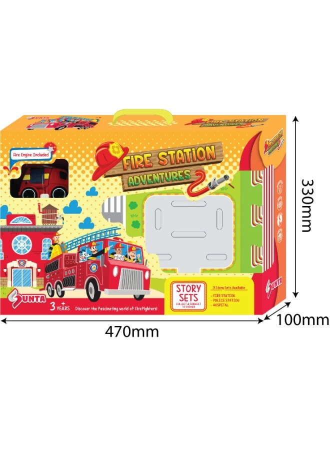 Fire Station Adventure Puzzle Mat - Fire Engine Multicolor