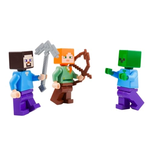 Minecraft - Steve + Alex + Zombie (min009-min010-min017) 3 pcs