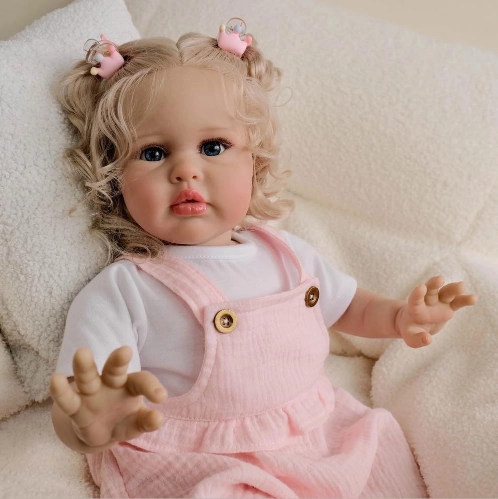 Reborn Baby Doll - 24 Inch Soft Cloth Body Blonde Hair Ages 3+