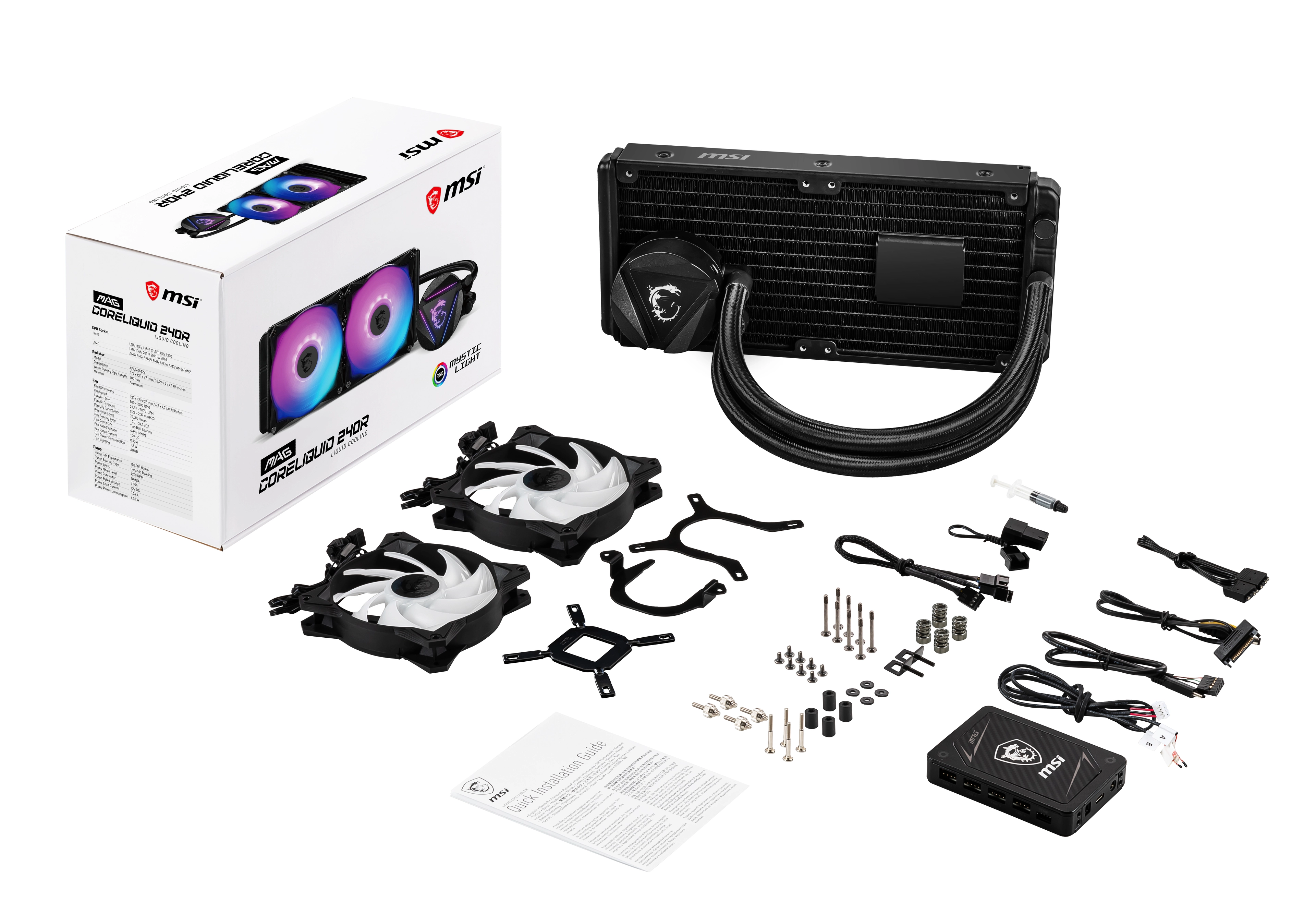 MSI MAG CORELIQUID M240 - 2 x ARGB 120mm Fans