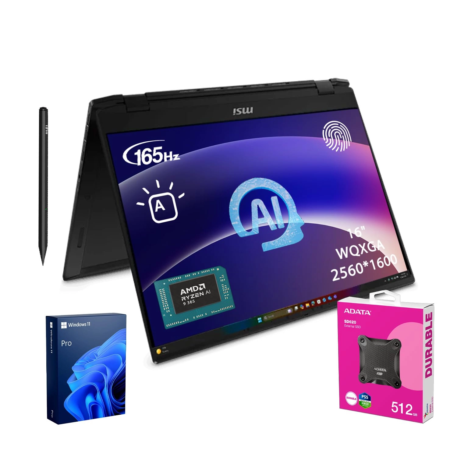 MSI Summit A16 - 16'' Ryzen AI 9 365 32GB SDRAM 2TB SSD + SD620 - 512GB