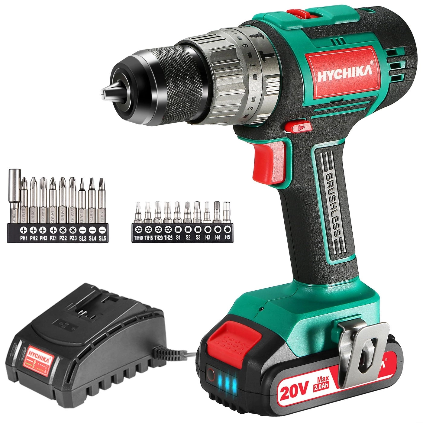 HYCHIKA BETTER TOOLS FOR BETTER LIFE Cordless Drill - 2.0 AH 20V Max