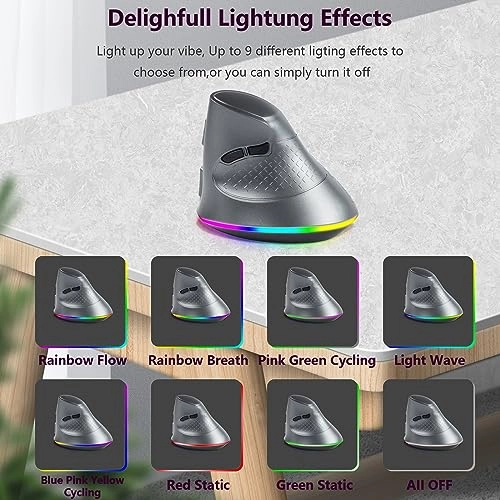 Vertical Ergonomic Mouse - Bluetooth/USB