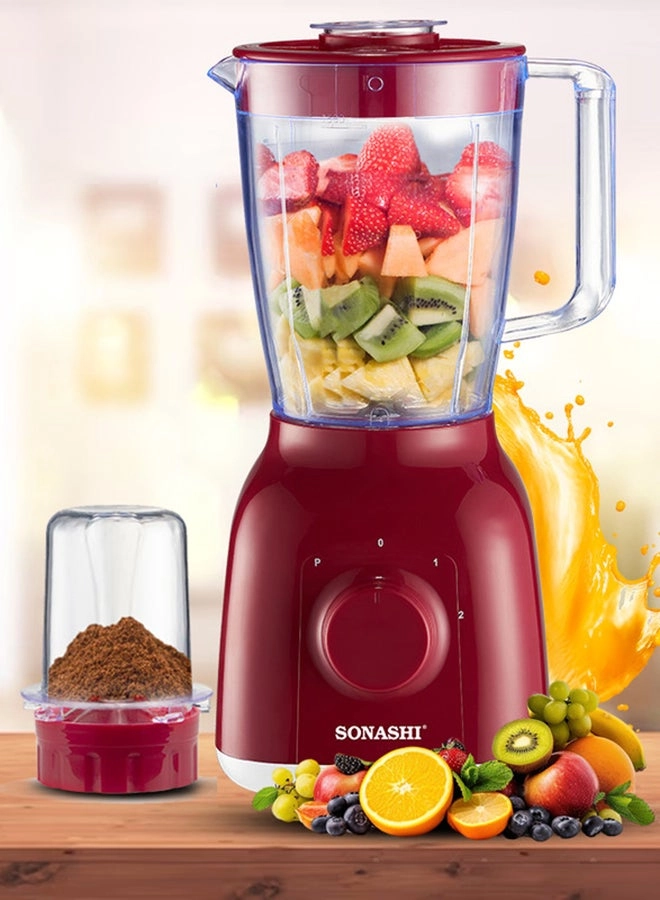 SONASHI SB-144NR - 2-in-1 blender & grinder 2-speed pulse control