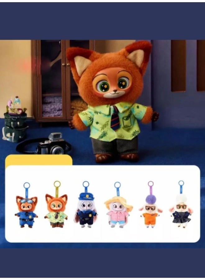 Zootopia Series Blind Box - Pack of 6 Vinyl Plush Pendant Keychain Mystery Pack