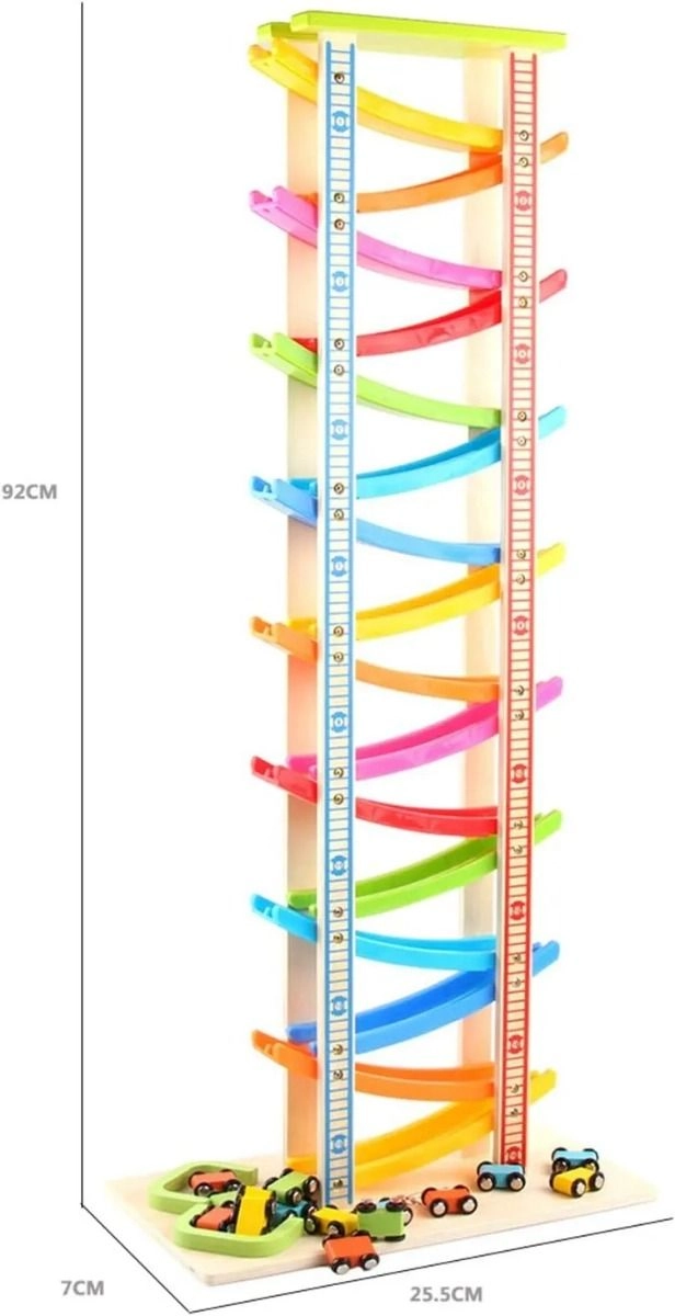 Wooden Ladder Gliding Car Track Set