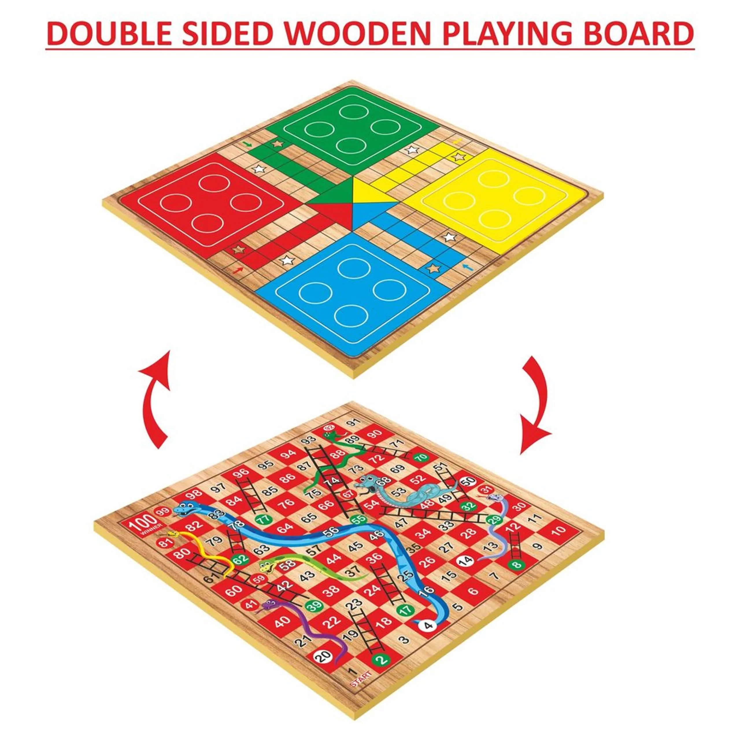 5-In-1 Wooden Board Game Set - Suitable for 6 years & above