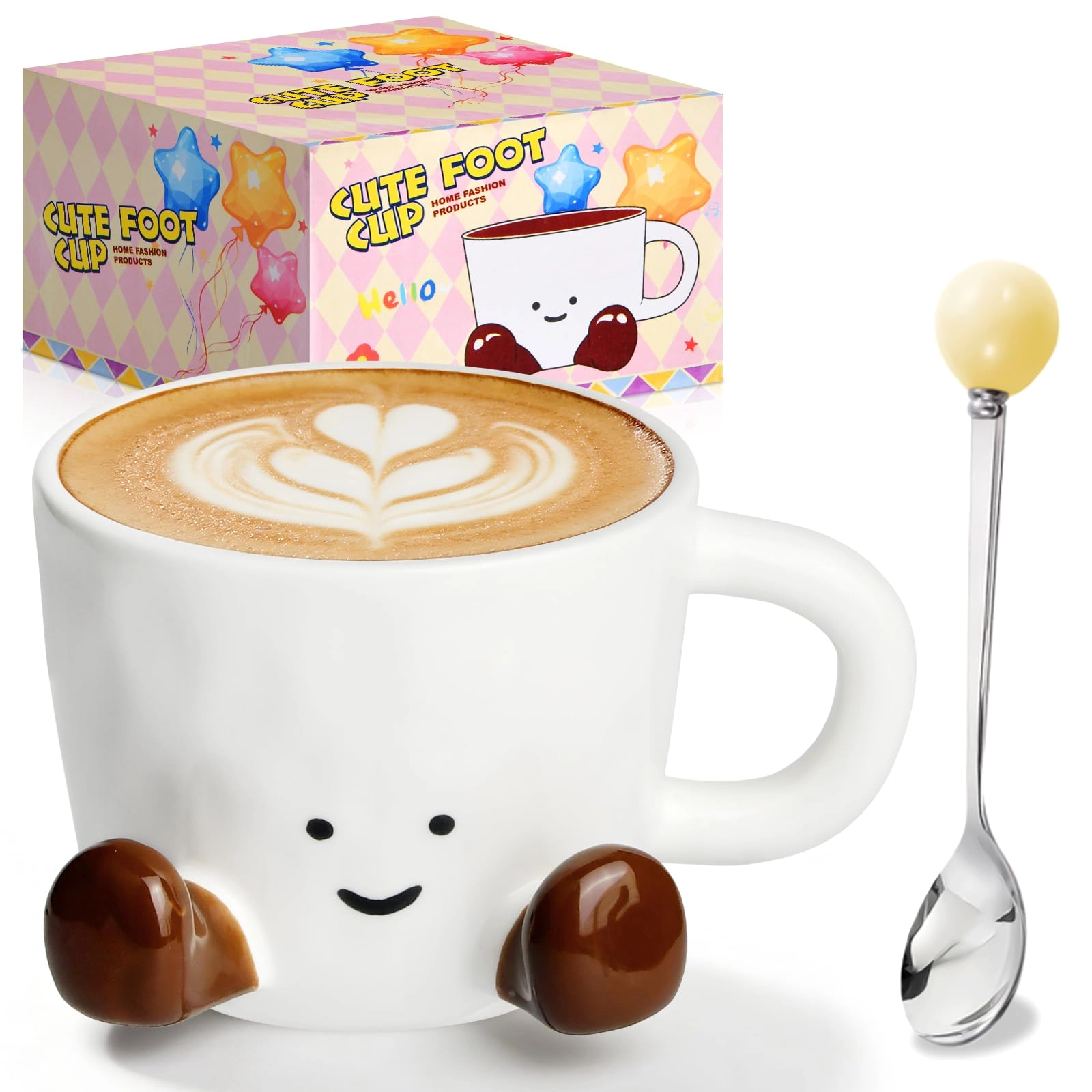 CelestiMingle Cute Coffee Mug with Feet - 325 ml