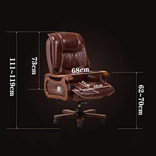 Desk Chair - PU Leather Brown High Back