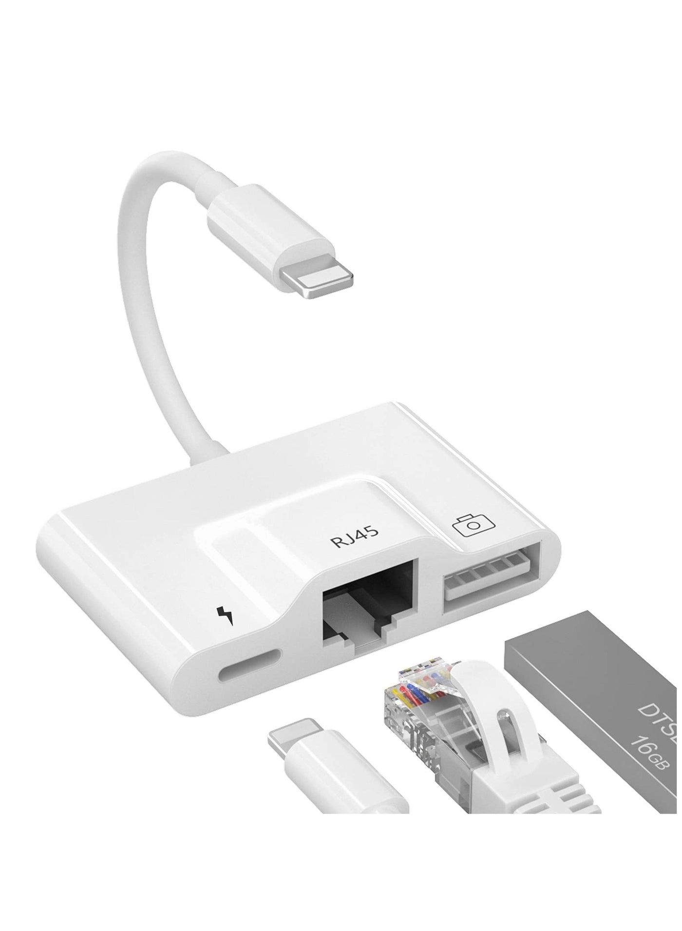 Zikra RJ45 Ethernet Adapter - OTG 3-In-1 USB