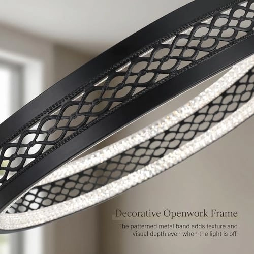 Double Circle LED Chandelier - 3000K–6000K Dimmable