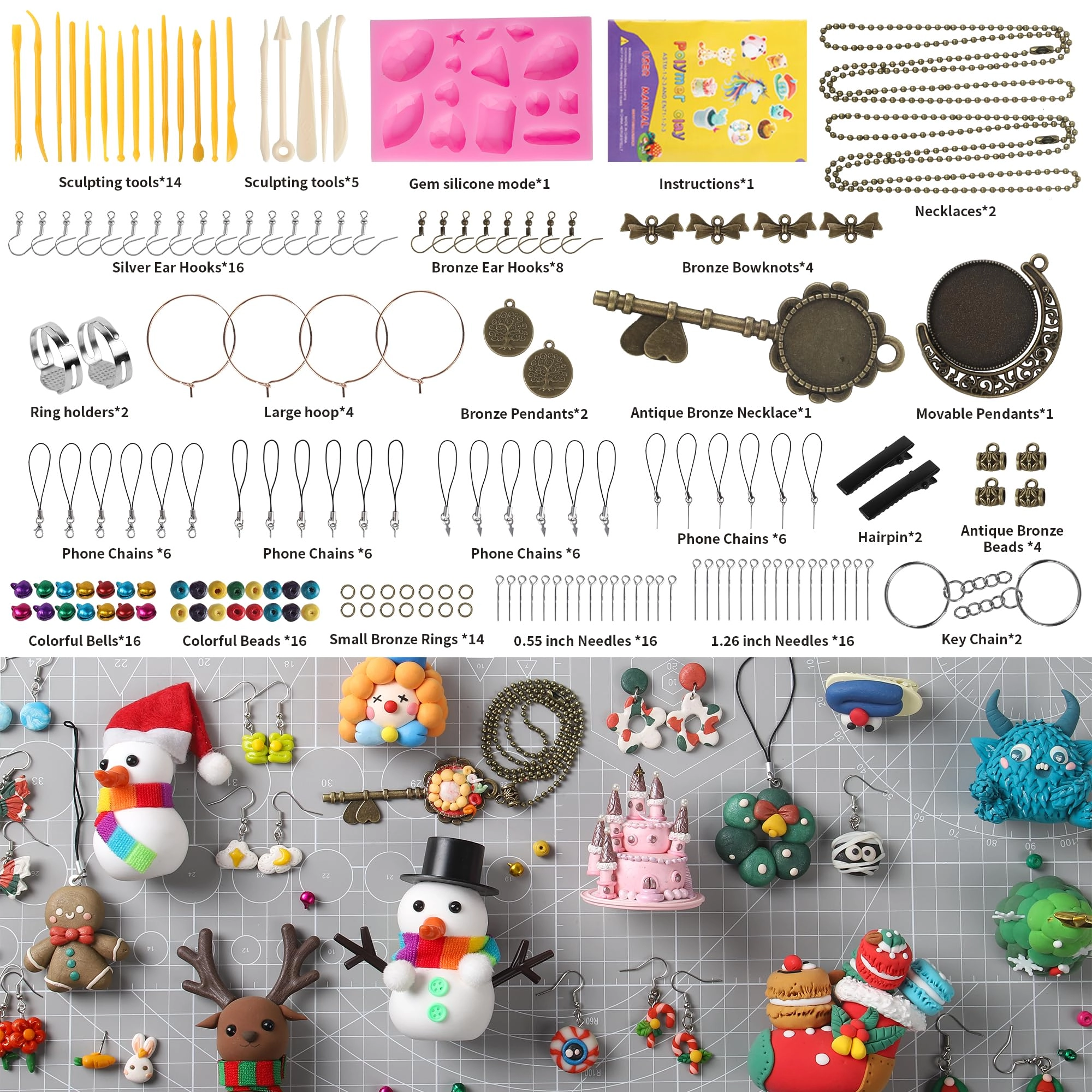Polymer Clay Kit - Polymer 2.09 Kg 85pcs.