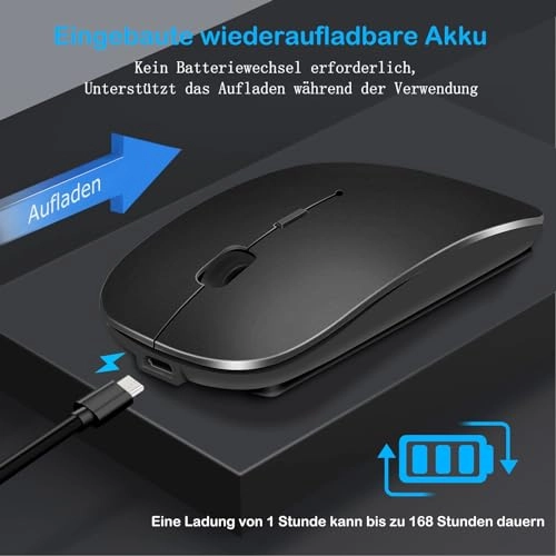 LED Rechargeable Slim Silent Mouse - Wireless