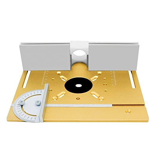 Router Table Insert Plate - 240 x 200mm Aluminum Alloy + Backer Plate + 180° Angle Gauge