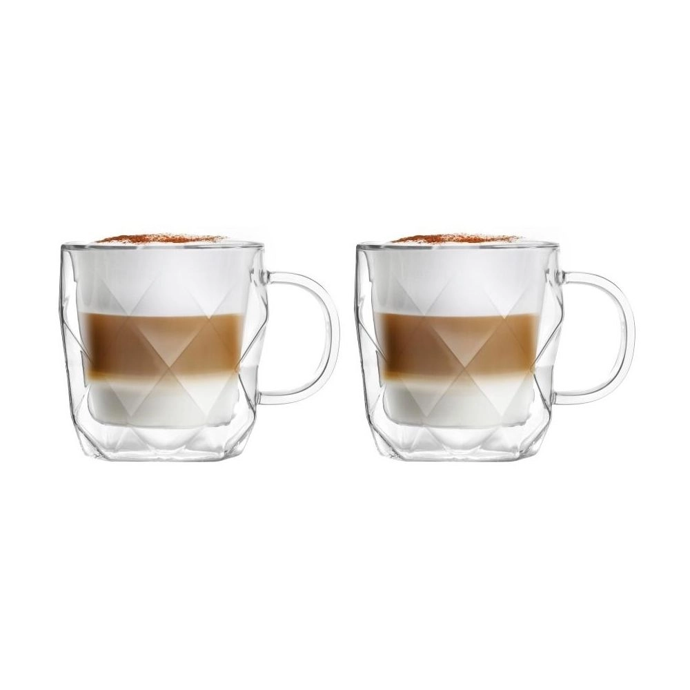 VIALLI DESIGN GEO Glass Tumbler - 2 pcs - Double Wall - 330 ml