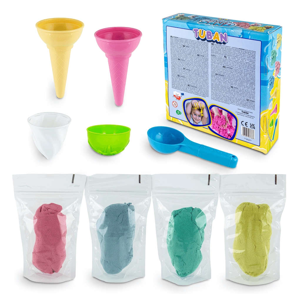 Fluffy Sand Ice Cream Set - 4 molds bubble gum scent