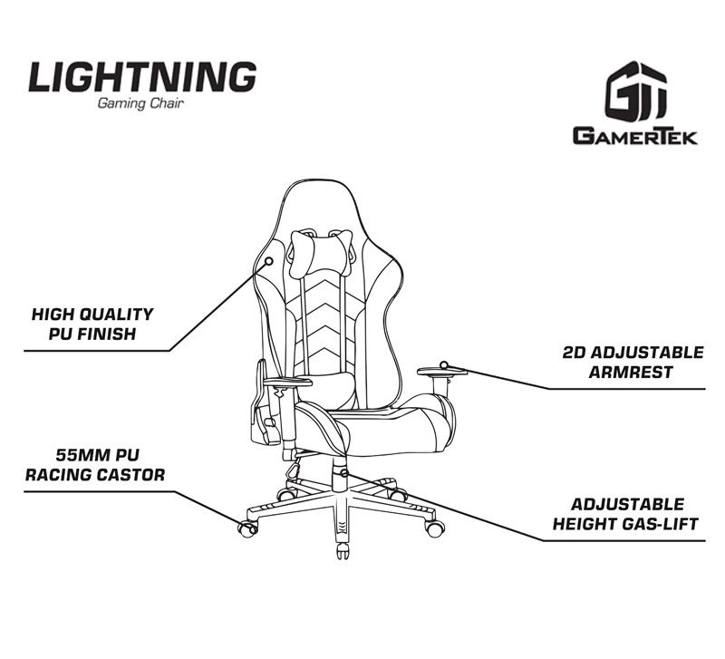 Lightning RGB - Gaming Chair 150KG Green & Black
