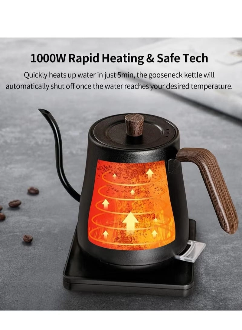 Gooseneck Electric Kettle 1L Black