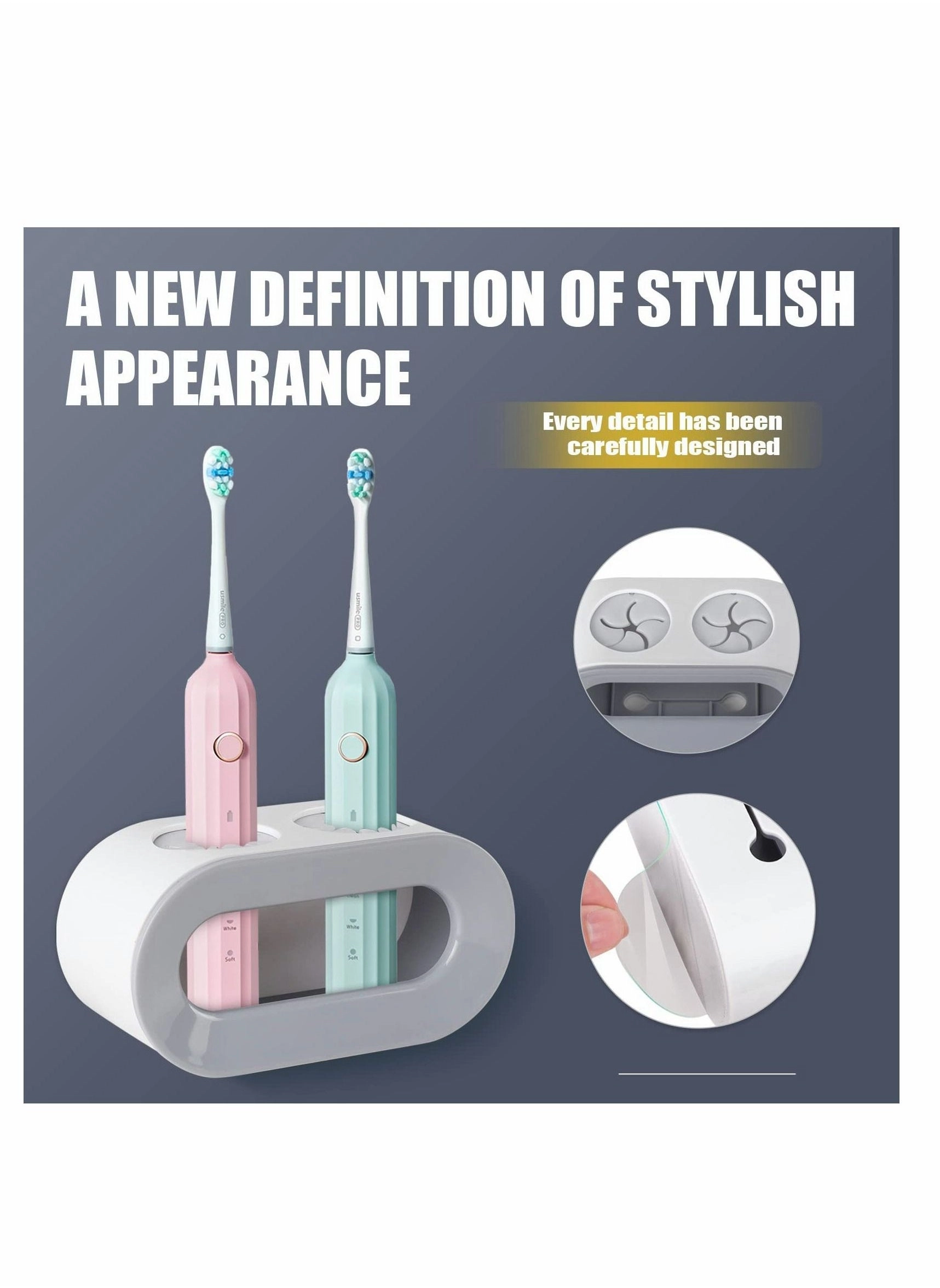 Toothbrush Holders - 2 Wall Mounted