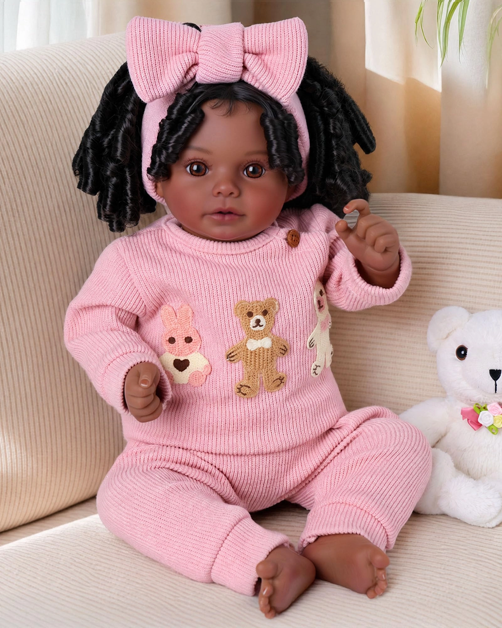 BABESIDE Esme Reborn Doll - Vinyl Cotton Black Ages 3+