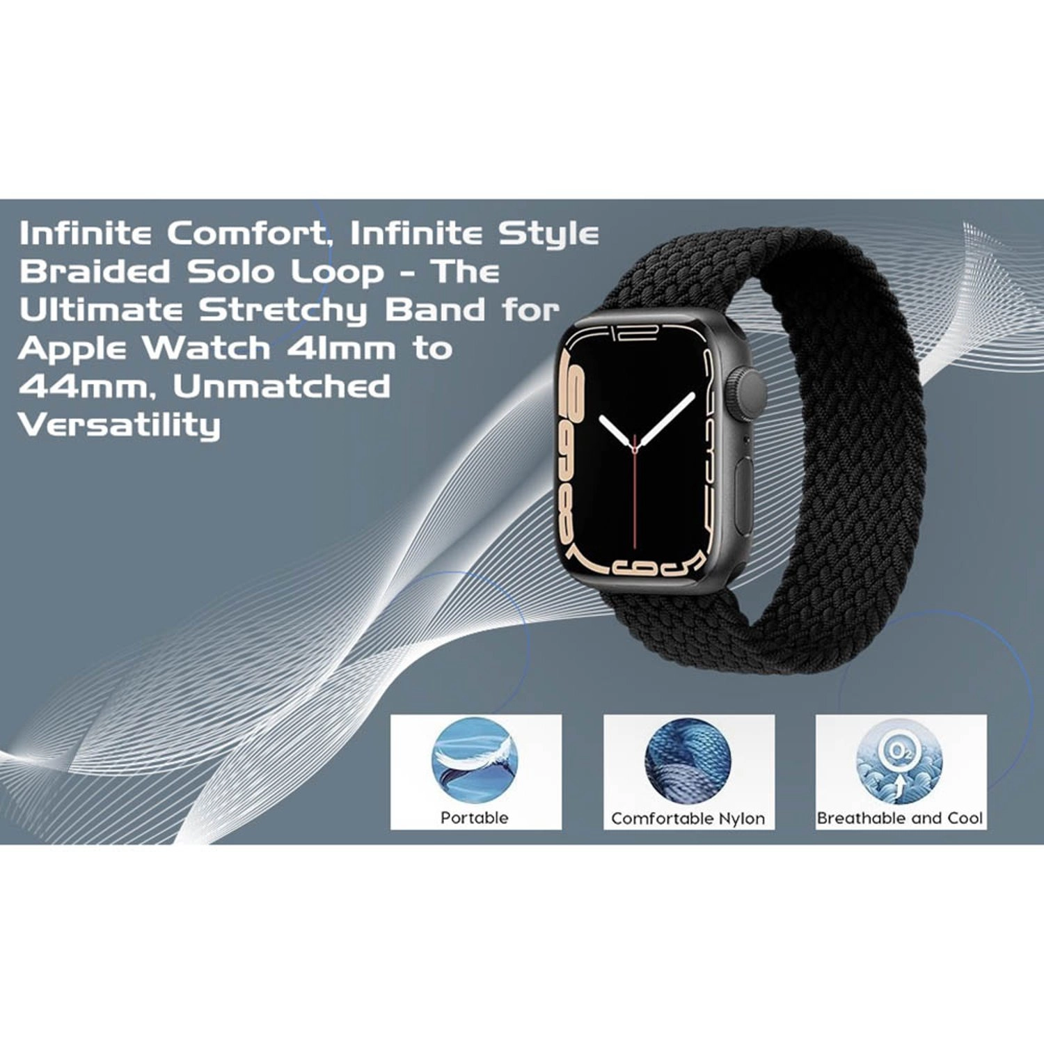 Woven Loop Watch Band for Apple Watch - 41/38/40mm Bundle