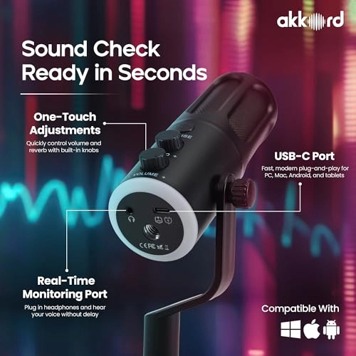 AKDMIC1 Auxiliary+USB+3.5mm-Mini-Jack Microphone