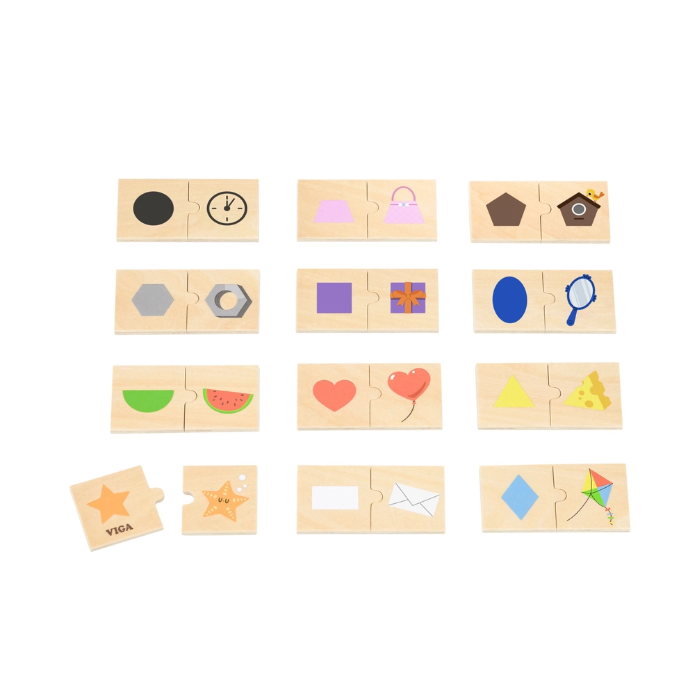 Shapes & Objects Wooden Puzzle (29464294-44779) - 24 pcs