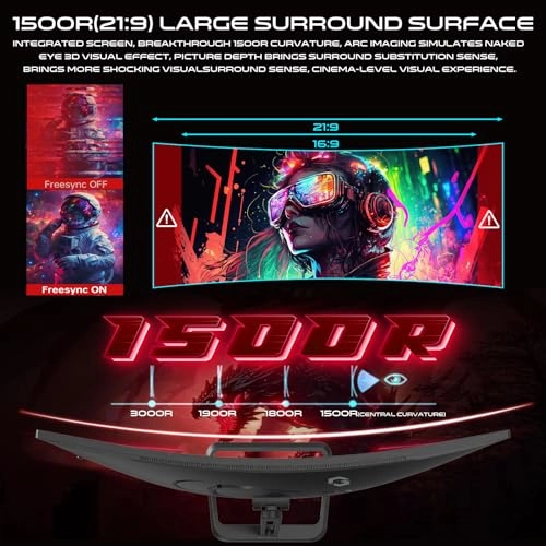 34 Inch Curved WQHD Gaming Monitor - GOC34WQHD100VA 34 in 3440x1440