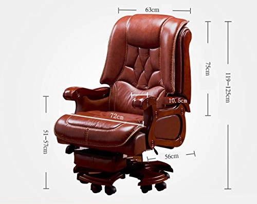 Desk Chair - PU Leather Brown High Back