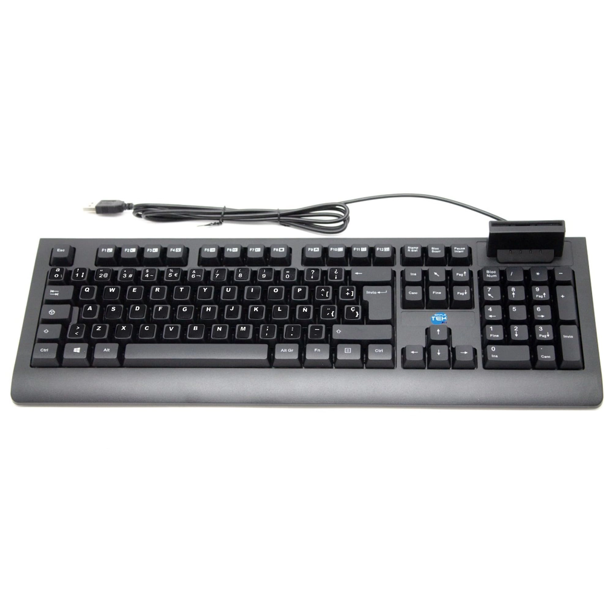 SIMPLETEK USB keyboard with integrated CNS Smart Card Reader - ES Wired