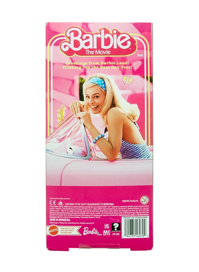 Margot Robbie as Barbie Collectible Doll - Pink Gingham Dress Posable Ages 3+