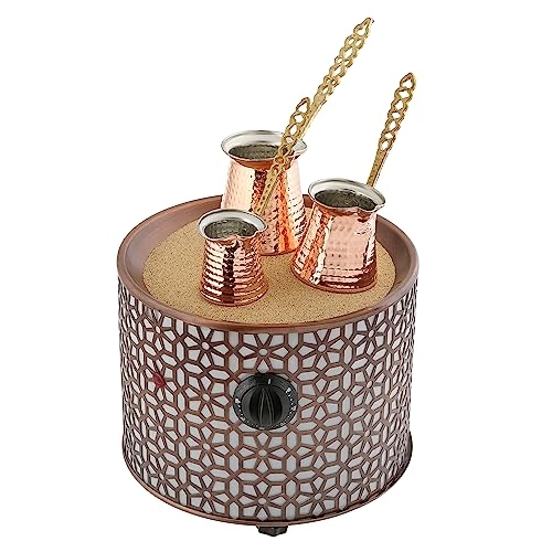 Antique Authentic Turkish Copper Electric Hot Sand - 10 Fluid Ounces 500 watts 3 Copper Pots