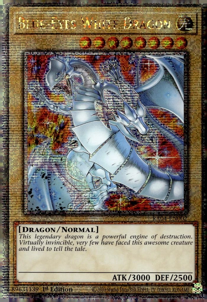 Yu-Gi-Oh! Blue-Eyes White Dragon - RA04-EN002 Quarter Century Secret Rare 1st Edition