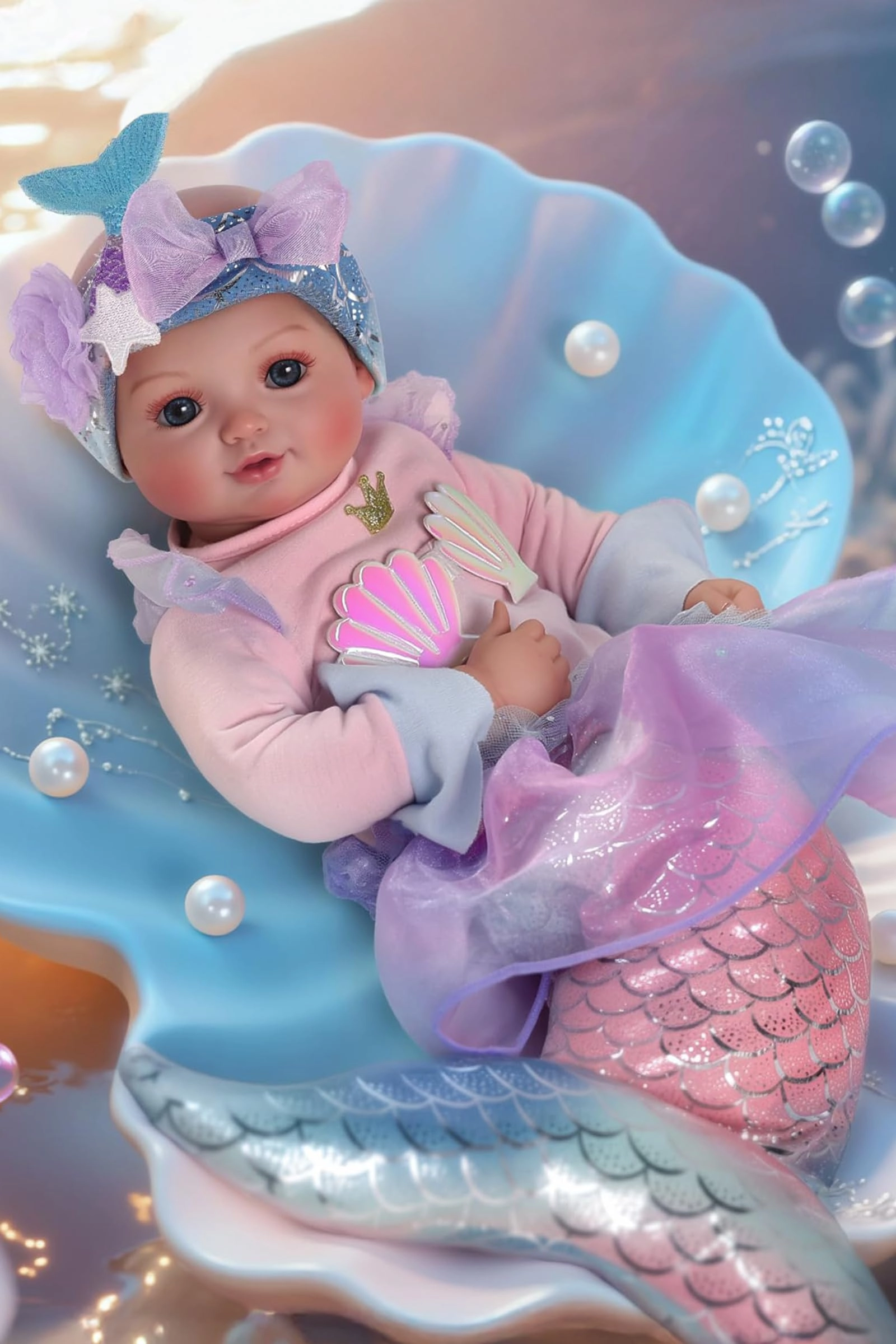 JUSS Mermaid Baby Doll - 15-Inch Vinyl Ages 3+