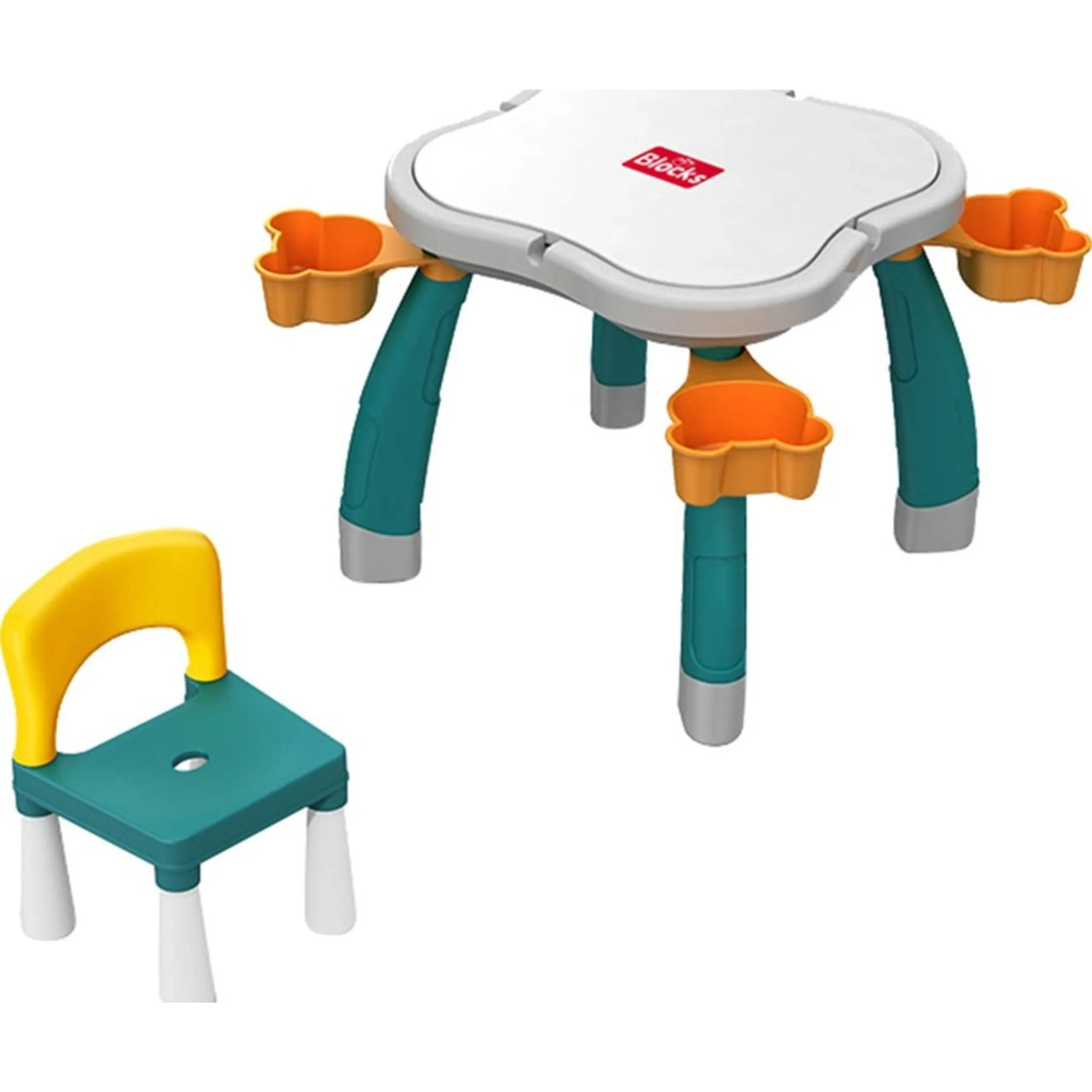 Plum Blossom Shape Building Block Table - 100 pcs