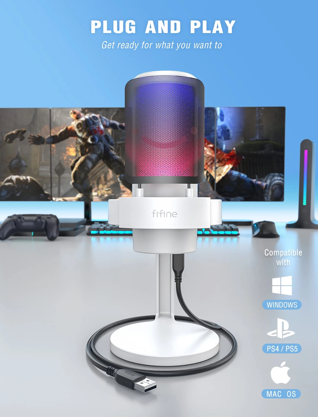 AmpliGame A8 USB Microphone