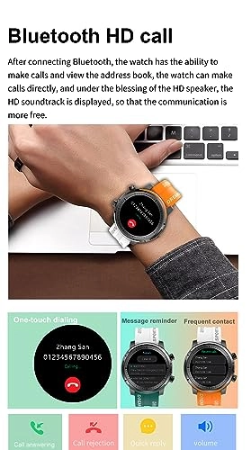 Blood Glucose Sugar Smart Watch - 2.1 inch Water Resistant Bluetooth Calling