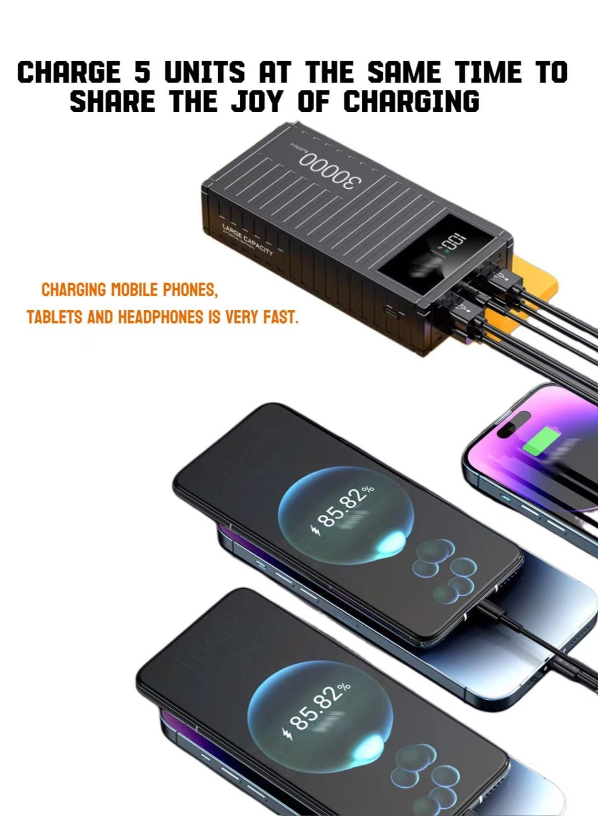 Creative Container-Style PD Fast Charging Power Bank - 30000mAh 66W 20W