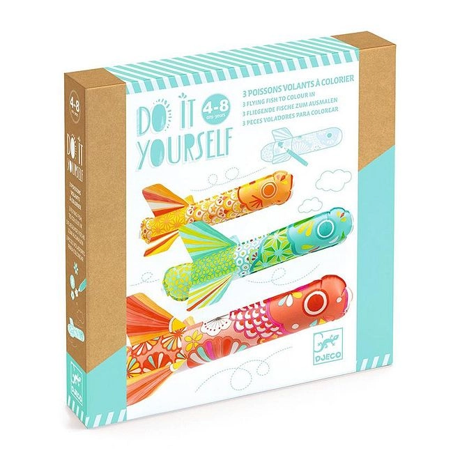 Koinobori Flying Fish DIY Kit - Creative Activity Set 4-8 Years 40x20 cm