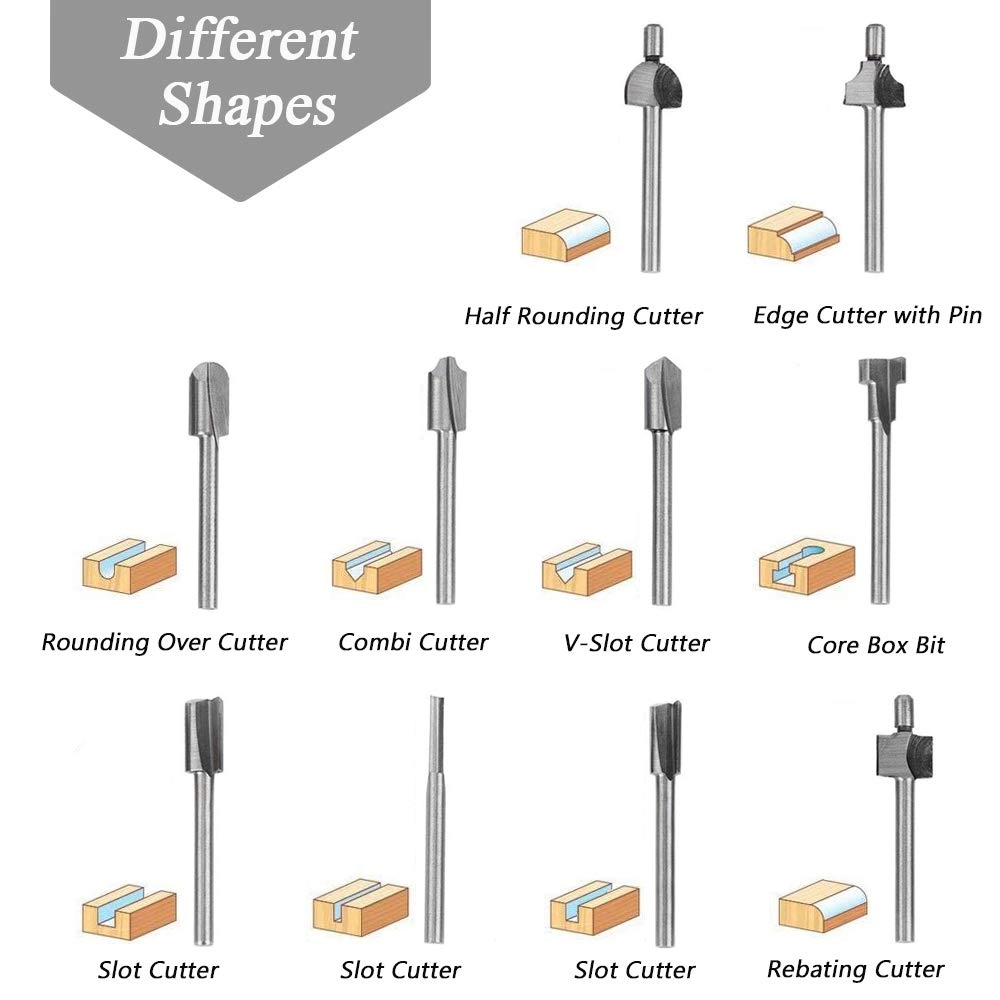 HSS Router Bits - 1/8\"(3mm) 10Pcs
