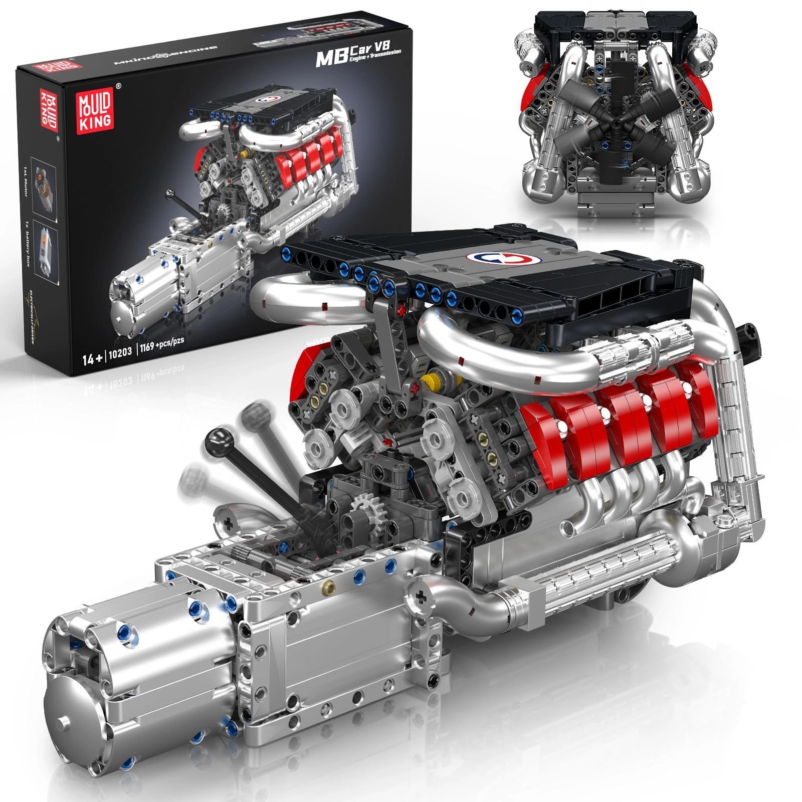 mould king 10203 V8 Engine Engineering - 8 years+ 1169 pieces