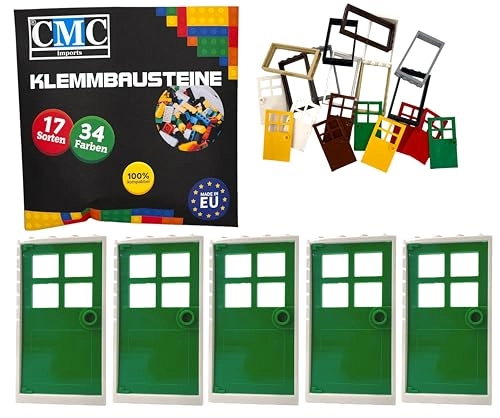 Door Frame - Beige 5 pcs + Door Leaf - Green