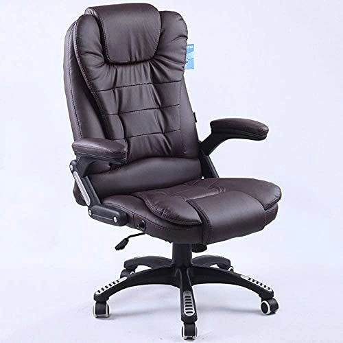 Desk Chair - PU Leather Brown High Back