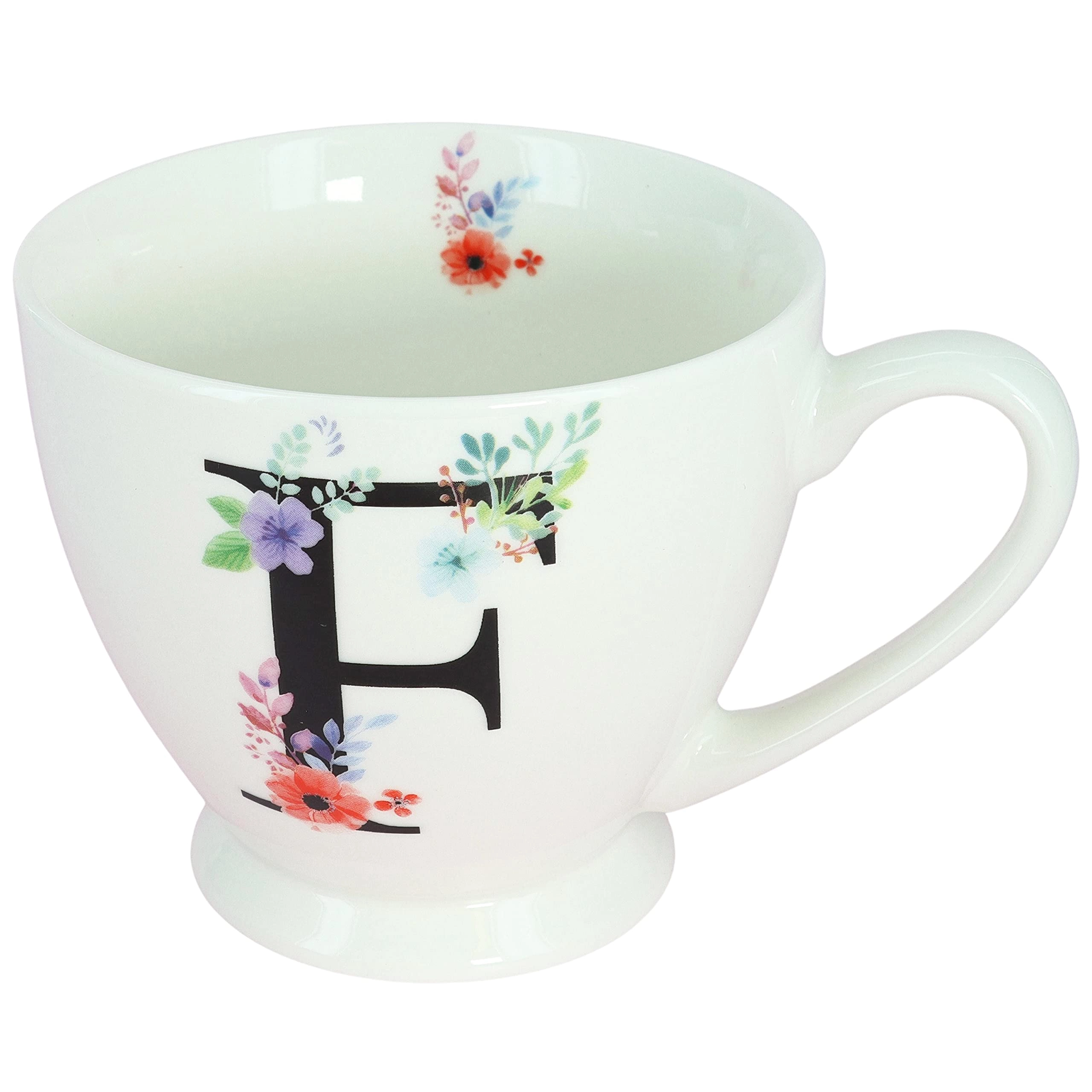 Blossom Monogram Ceramic Mug - 1 pcs - Alphabet - 450 ml