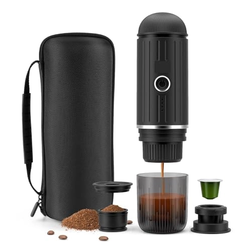 Portable Coffee Maker - coffee powder and capsules