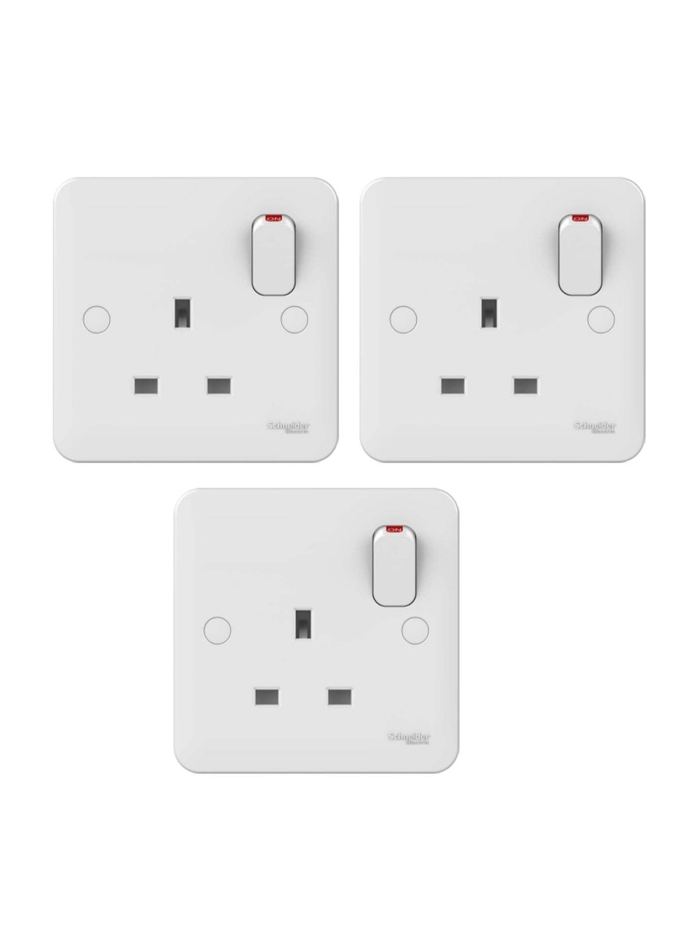 Schneider Electric Lisse UK Standard 13A 1-Gang Socket - 3 pcs