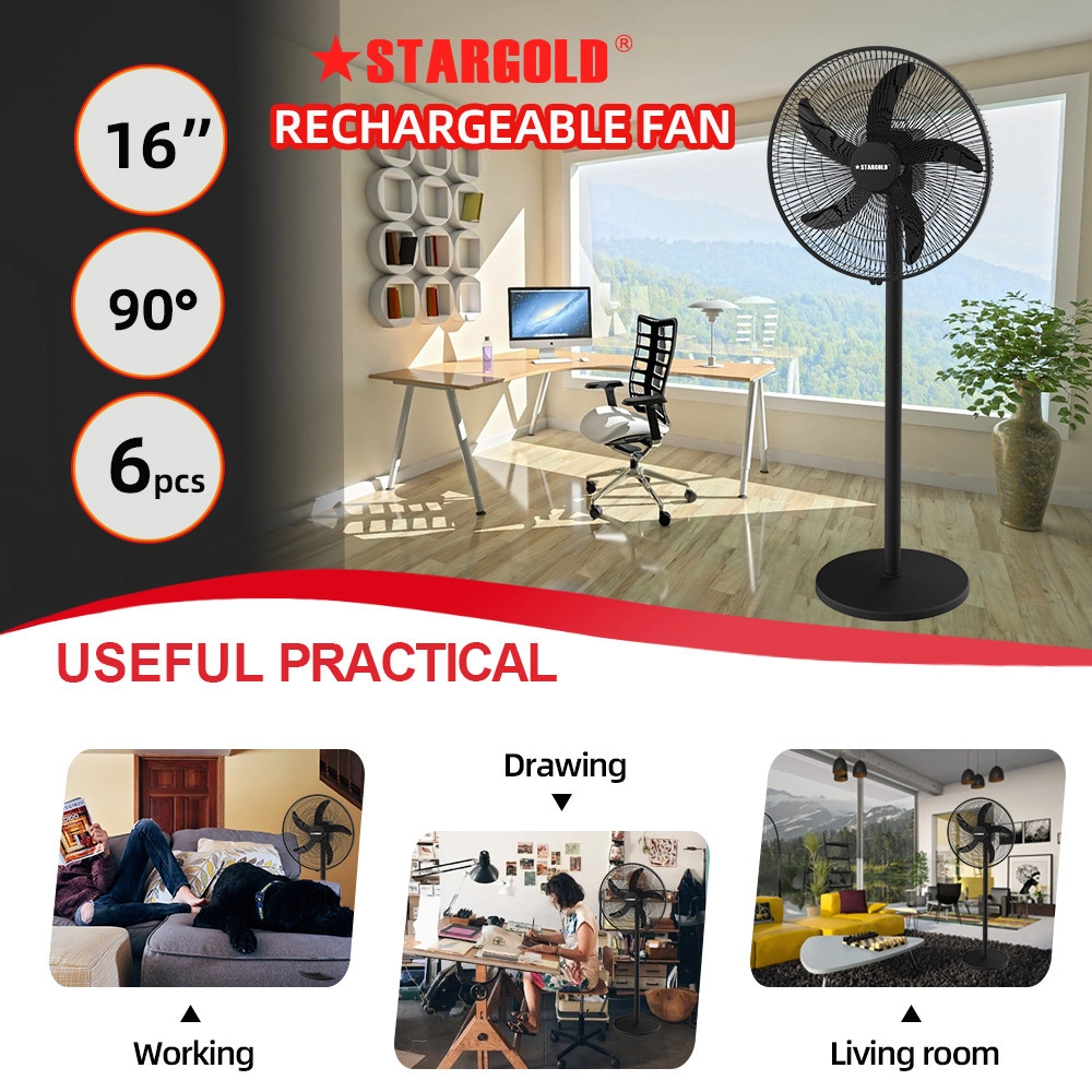 Rechargeable Oscillating Fan - Table Wall Floor Ceiling 16 Inch