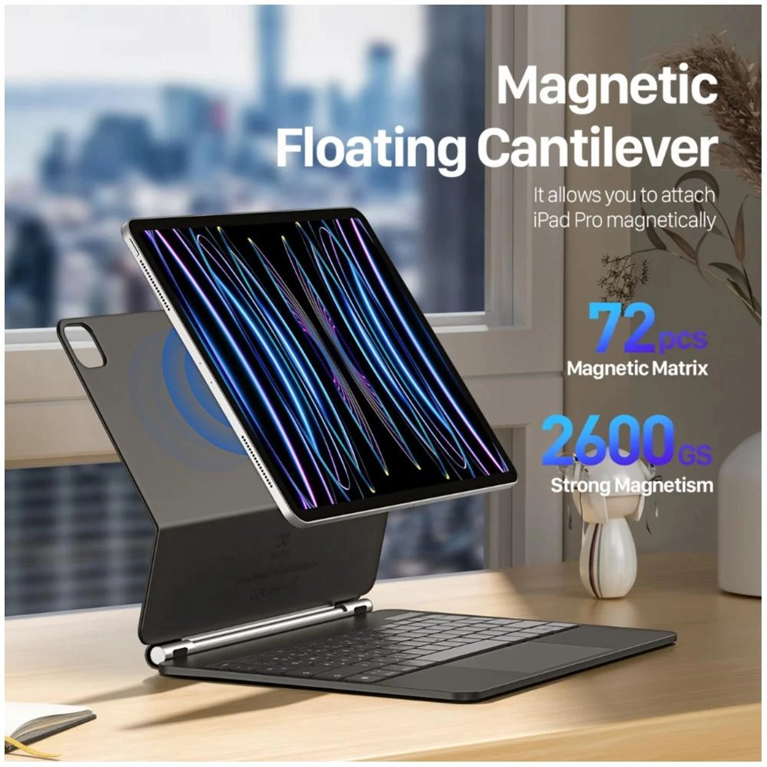 Keyboard Folio Case with Multi-Touch Trackpad and Stylus Slot for iPad Air (6th generation) 11-inch, iPad Pro 11-inch, iPad Air (4th/5th generation) 10.9-inch